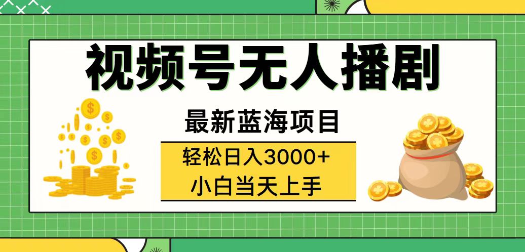 （12128期）视频号无人播剧，轻松日入3000+，最新蓝海项目，拉爆流量收益，多种变…-墨韵博客