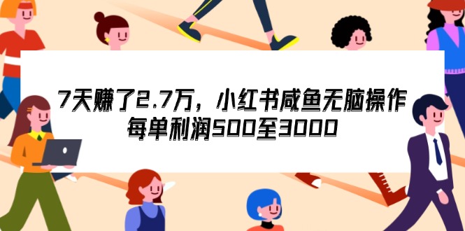 （12192期）7天收了2.7万，小红书咸鱼无脑操作，每单利润500至3000-墨韵博客