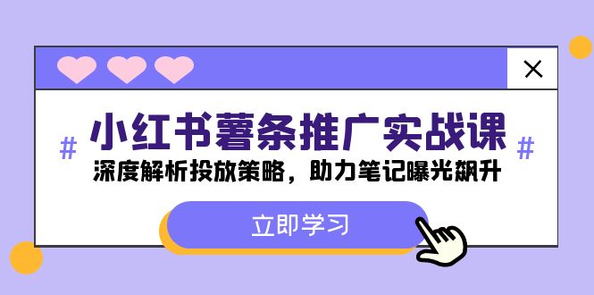 （12289期）小红书-薯 条 推 广 实战课：深度解析投放策略，助力笔记曝光飙升-墨韵博客