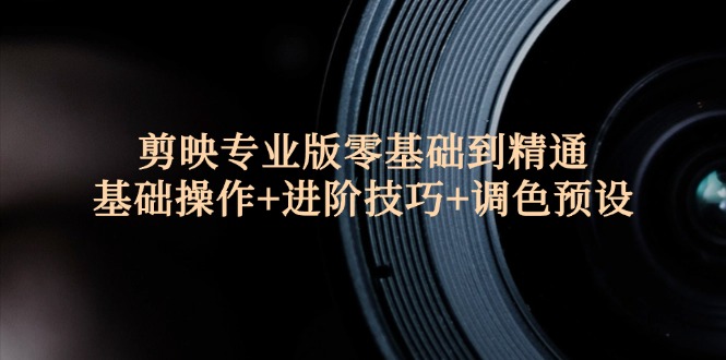 （12310期）剪映专业版零基础到精通：基础操作+进阶技巧+调色预设"-墨韵博客
