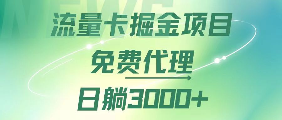 （12321期）流量卡掘金代理，日躺赚3000+，变现暴力，多种推广途径-墨韵博客