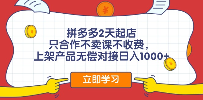 （12356期）拼多多0成本开店，只合作不卖课不收费，0成本尝试，日赚千元+-墨韵博客