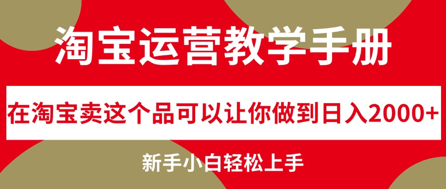 （12351期）淘宝运营教学手册，在淘宝卖这个品可以让你做到日入2000+，新手小白轻…-墨韵博客