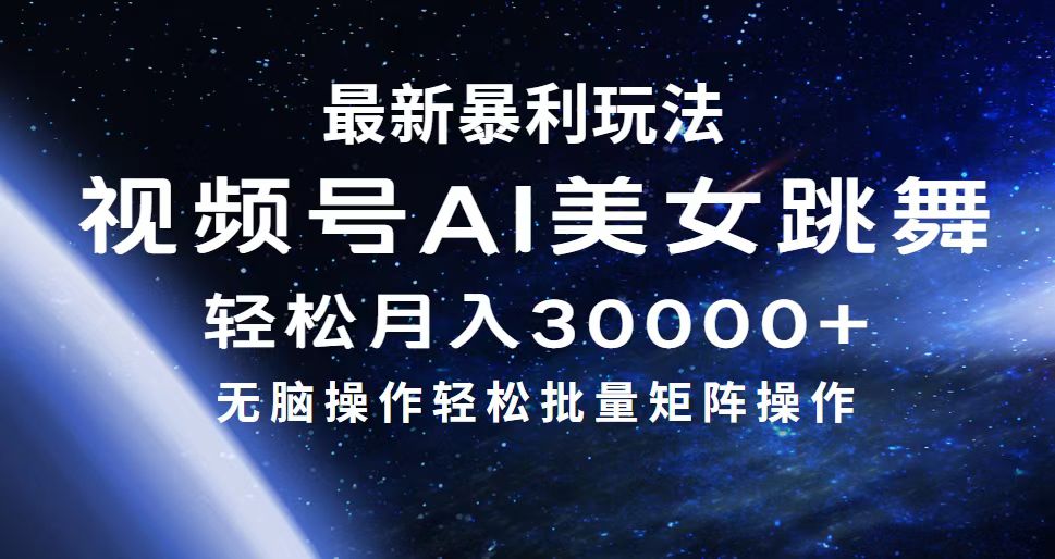 （12377期）最新暴利玩法视频号AI美女，简单矩阵轻松月入30000+-墨韵博客