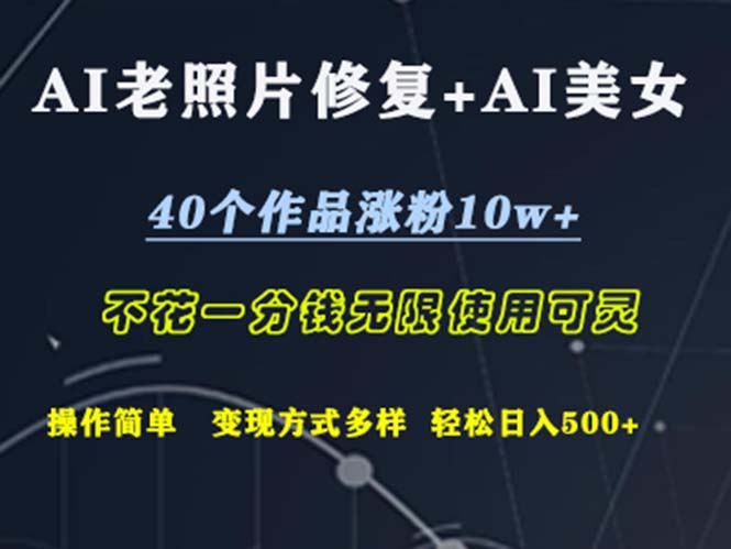 （12489期）AI老照片修复+AI美女玩发  40个作品涨粉10w+  不花一分钱使用可灵  操…-墨韵博客