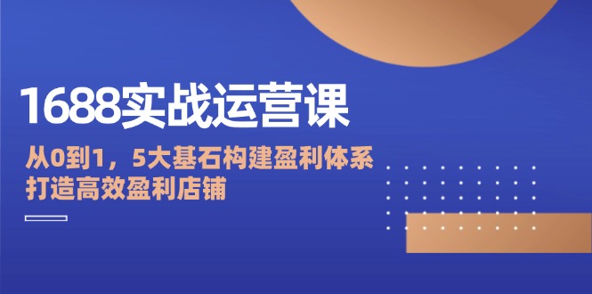 （12482期）1688实战运营课：从0到1，5大基石构建盈利体系，打造高效盈利店铺-墨韵博客