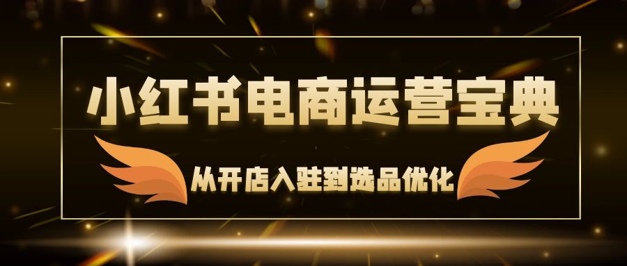 （12497期）小红书电商运营宝典：从开店入驻到选品优化，一站式解决你的电商难题-墨韵博客