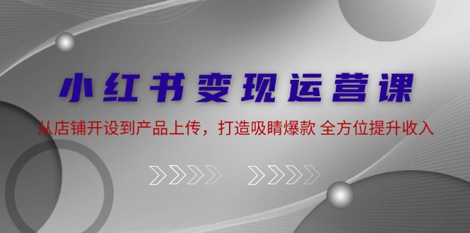 （12520期）小红书变现运营课：从店铺开设到产品上传，打造吸睛爆款 全方位提升收入-墨韵博客