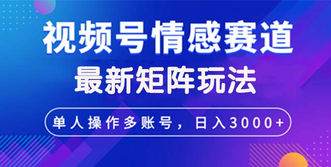 （12609期）视频号创作者分成情感赛道最新矩阵玩法日入3000+-墨韵博客