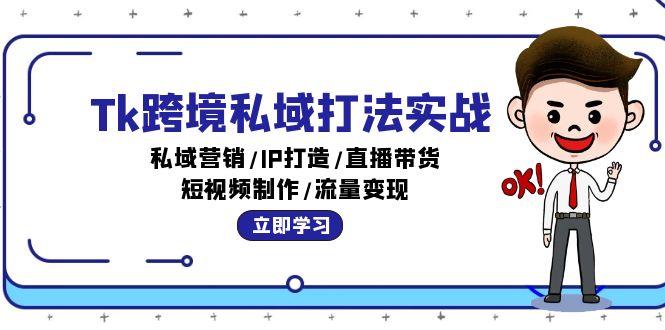 （12598期）Tk跨境私域打法实战：私域营销/IP打造/直播带货/短视频制作/流量变现-墨韵博客