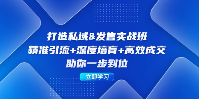 （12642期）打造私域&发售实操班：精准引流+深度培育+高效成交，助你一步到位-墨韵博客