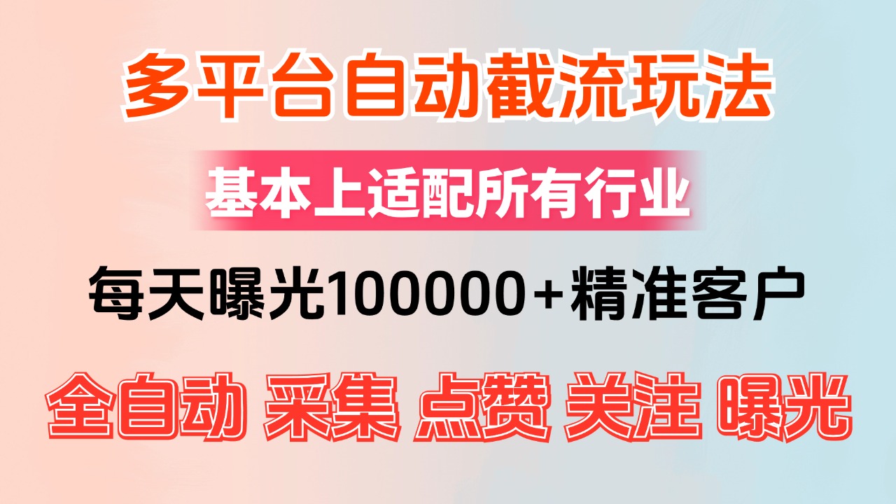 （12709期）小红书抖音视频号最新截流获客系统，全自动引流精准客户【日曝光10000+…-墨韵博客