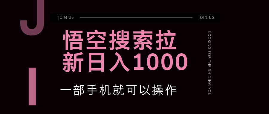 （12717期）悟空搜索类拉新 蓝海项目 一部手机就可以操作 教程非常详细-墨韵博客