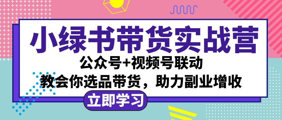 （12848期）小绿书AI带货实战营：公众号+视频号联动，教会你选品带货，助力副业增收-墨韵博客