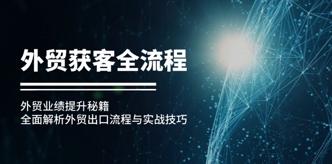 （12982期）外贸获客全流程：外贸业绩提升秘籍：全面解析外贸出口流程与实战技巧-墨韵博客