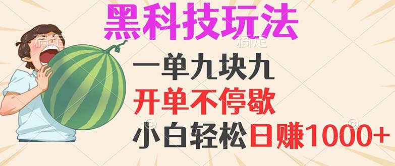（13046期）黑科技玩法，一单利润9.9，一天轻松100单，日赚1000＋的项目，小白看完…-墨韵博客