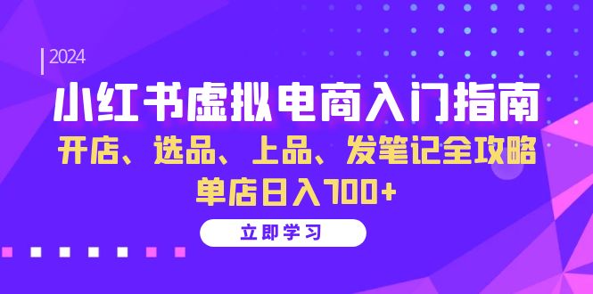 小红书虚拟电商入门指南：开店、选品、上品、发笔记全攻略 单店日入700+-墨韵博客