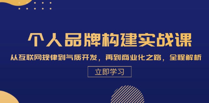个人品牌构建实战课：从互联网规律到气质开发，再到商业化之路，全程解析-墨韵博客