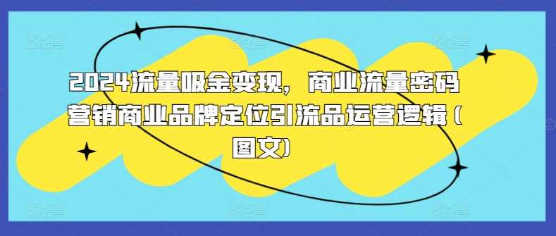 2024流量吸金变现，商业流量密码营销商业品牌定位引流品运营逻辑(图文)-墨韵博客