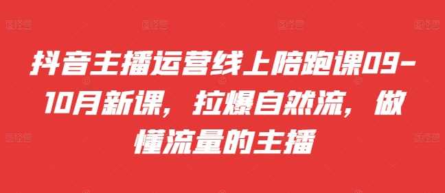 抖音主播运营线上陪跑课09-10月新课，拉爆自然流，做懂流量的主播-墨韵博客