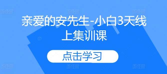 亲爱的安先生-小白3天线上集训课-墨韵博客