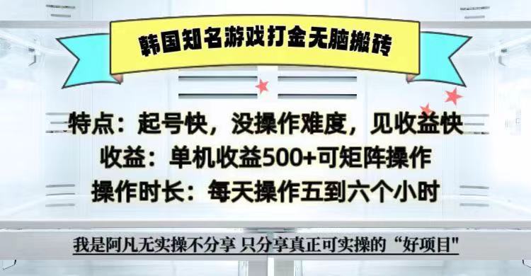 全网首发海外知名游戏打金无脑搬砖单机收益500+  即做！即赚！当天见收益！-墨韵博客