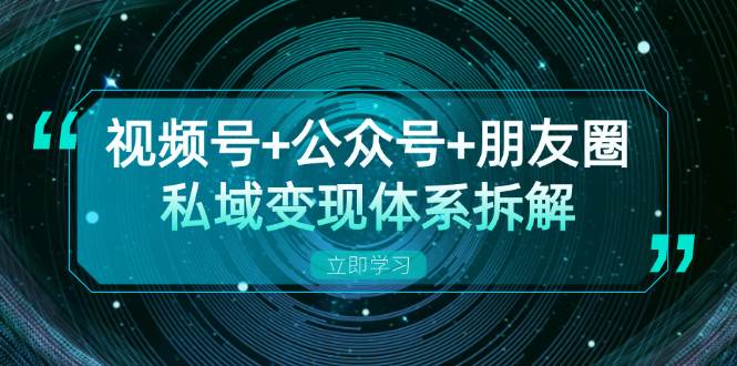 视频号+公众号+朋友圈私域变现体系拆解，全体平台流量枯竭下的应对策略-墨韵博客