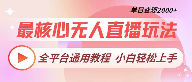 （13221期）最核心无人直播玩法，全平台通用教程，单日变现2000+-墨韵博客