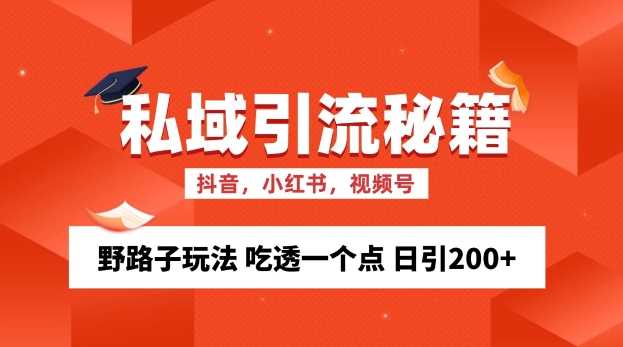 私域流量的精准化获客方法 野路子玩法 吃透一个点 日引200+ 【揭秘】-墨韵博客