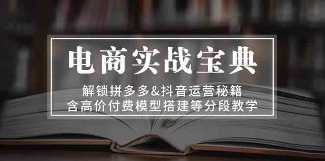 电商实战宝典：解锁拼多多&抖音运营秘籍，含高价付费模型搭建等分段教学-墨韵博客