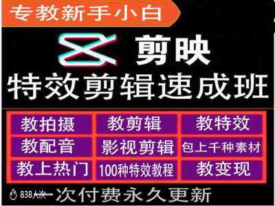 剪映特效教程和运营变现教程，特效剪辑速成班，专教新手小白-墨韵博客