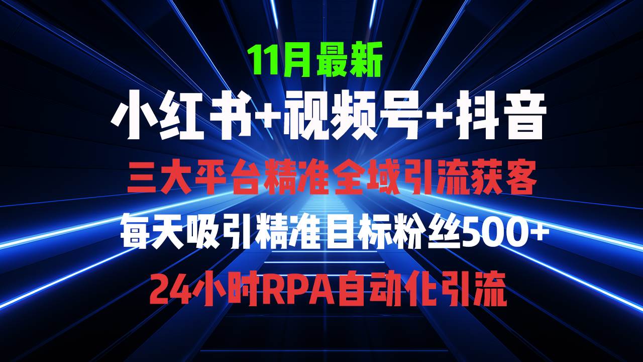 （13259期）全域多平台引流私域打法，小红书，视频号，抖音全自动获客，截流自…-墨韵博客