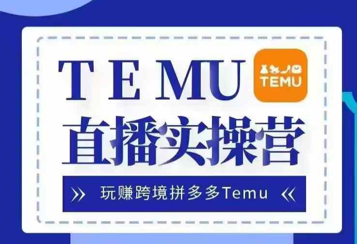 Temu直播实战营，玩赚跨境拼多多Temu，国内电商卷就出海赚美金-墨韵博客