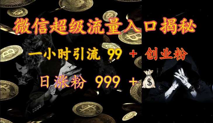 微信超级流量入口揭秘：一小时引流 99 + 创业粉，日涨粉 999 +-墨韵博客