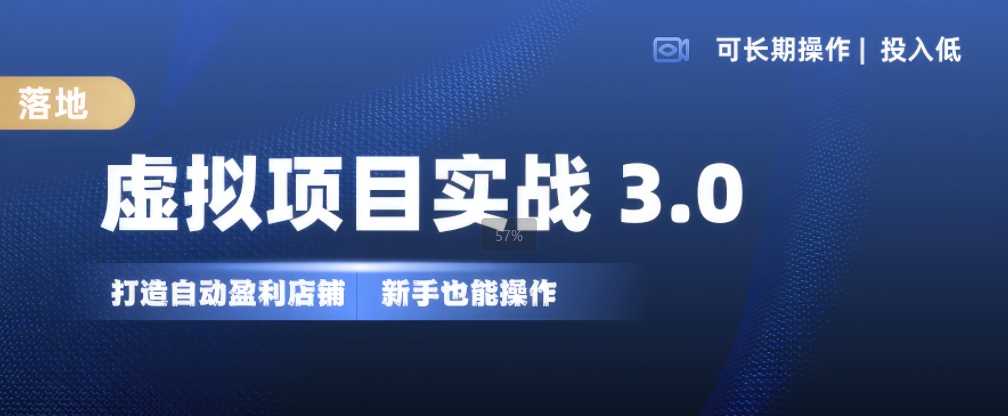 虚拟项目实战3.0，打造自动盈利店铺，可长期操作投入低，新手也能操作-墨韵博客