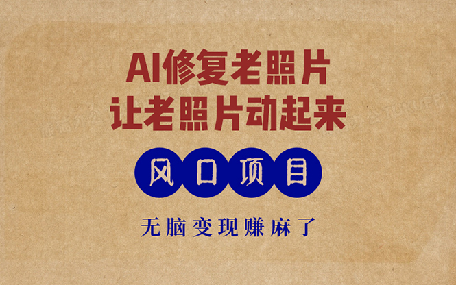 （13296期）最新风口项目，AI一键修复老照片，让老照片动起来，接单到手软，无脑变…-墨韵博客
