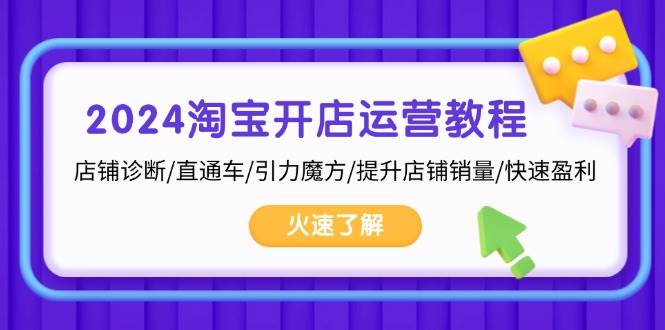 （13300期）2024淘宝开店运营教程：店铺诊断/直通车/引力魔方/提升店铺销量/快速盈利-墨韵博客
