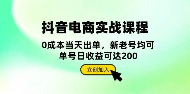（13350期）抖音 电商实战课程：从账号搭建到店铺运营，全面解析五大核心要素-墨韵博客