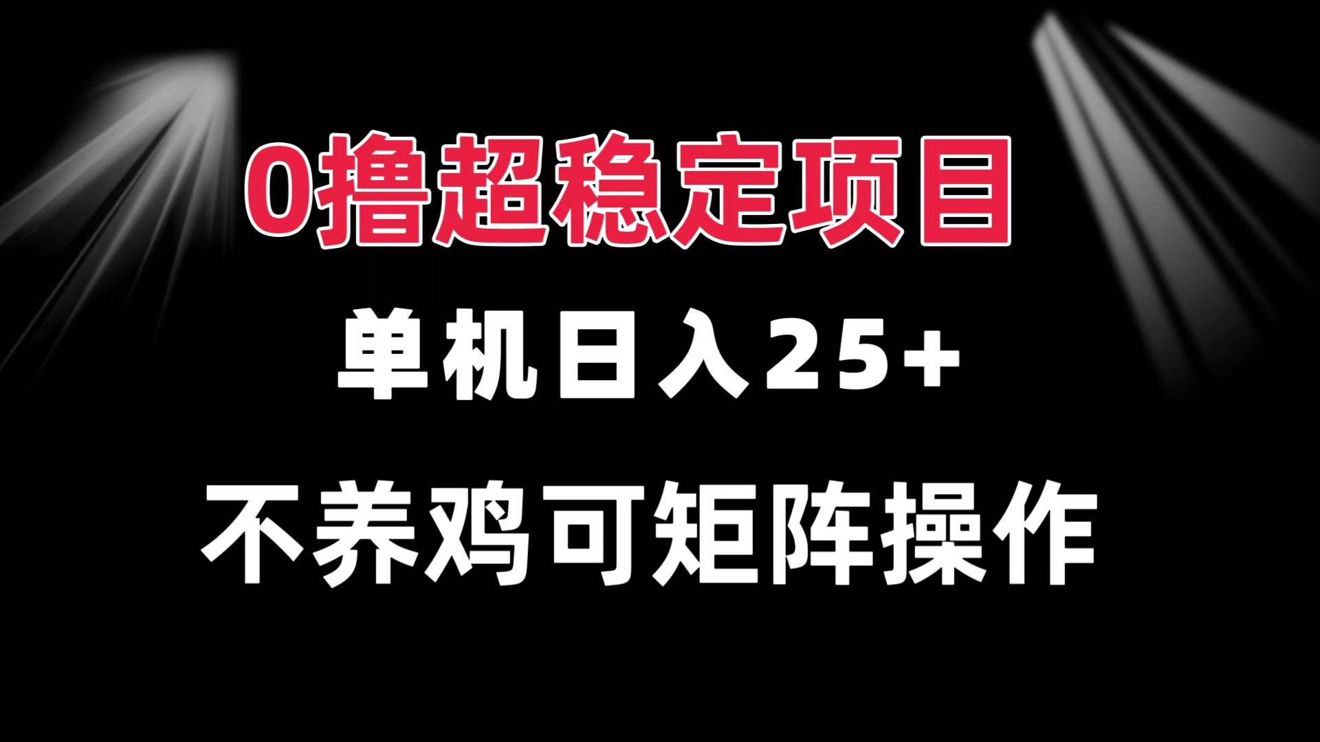 （13355期）0撸项目 单机日入25+ 可批量操作 无需养鸡 长期稳定 做了就有-墨韵博客