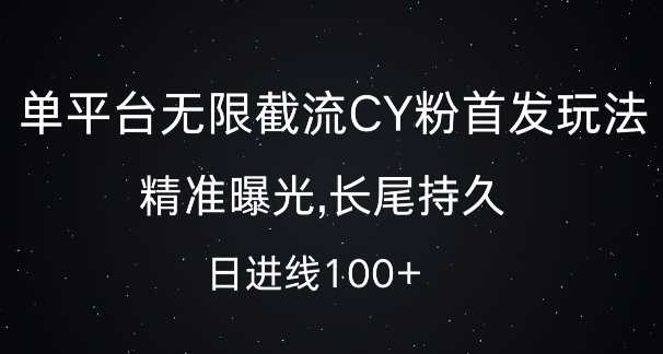 单平台无限截流创业粉首发玩法，精准曝光，长尾持久，日引流100+【揭秘】-墨韵博客