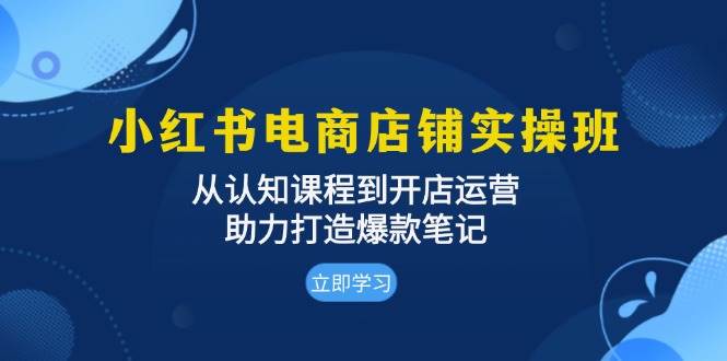 小红书电商店铺实操班：从认知课程到开店运营，助力打造爆款笔记-墨韵博客