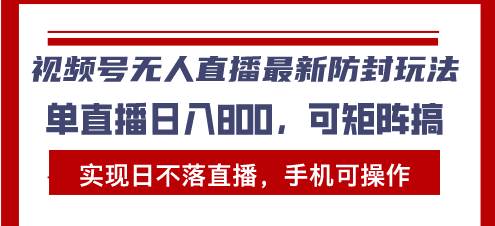 （13377期）视频号无人直播最新防封玩法，实现日不落直播，手机可操作，单直播日入…-墨韵博客