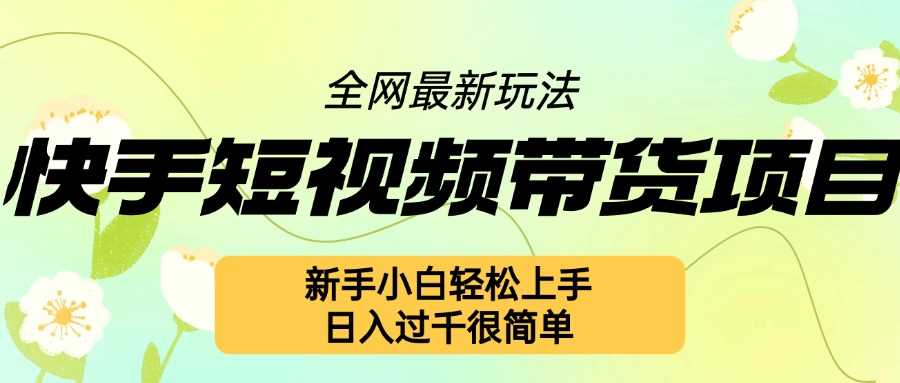 快手短视频带货项目最新玩法，新手小白轻松上手，日入几张很简单【揭秘】-墨韵博客