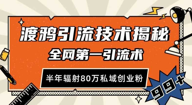 渡鸦引流技术，全网第一引流术，半年辐射80万私域创业粉 【揭秘】-墨韵博客