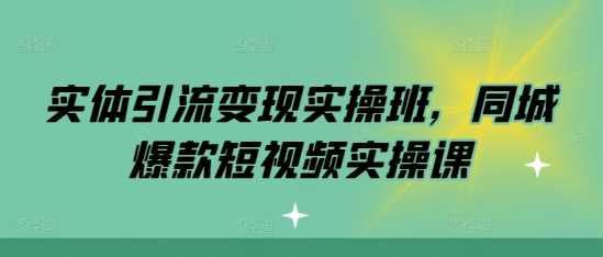 实体引流变现实操班，同城爆款短视频实操课-墨韵博客