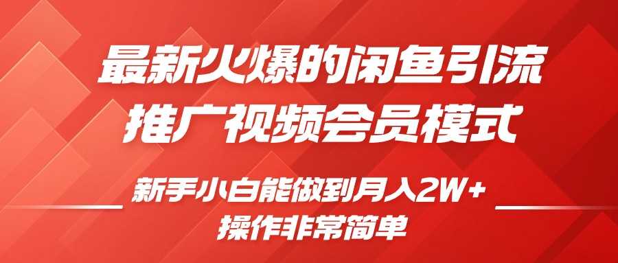 闲鱼引流推广影视会员，0成本就可以操作，新手小白月入过W+【揭秘】-墨韵博客