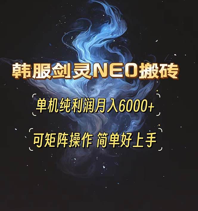 （13435期）韩服剑灵NEO搬砖攻略，单机纯利润月入6000+ 可矩阵操作，简单好上手。-墨韵博客