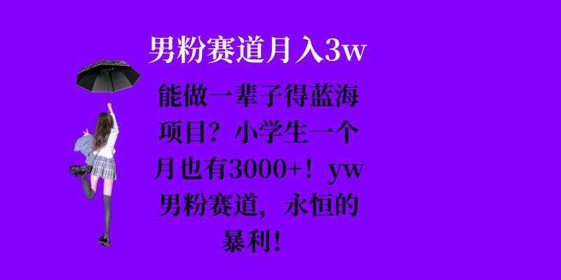 能做一辈子的蓝海项目？小学生一个月也有3000+，yw男粉赛道，永恒的暴利-墨韵博客