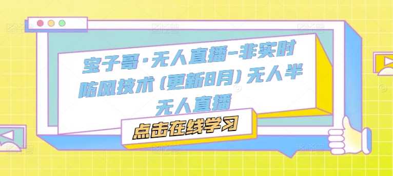 宝子哥·无人直播-非实时防风技术(更新11月)无人半无人直播-墨韵博客