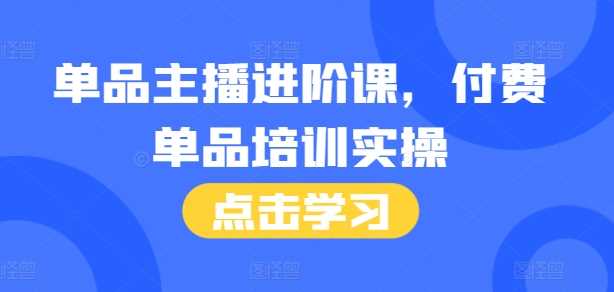 单品主播进阶课，付费单品培训实操，46节完整+话术本-墨韵博客